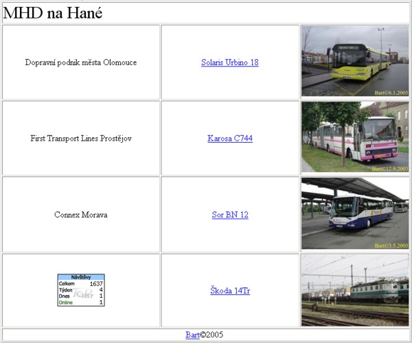 Prvn verze strnak MHD na Han